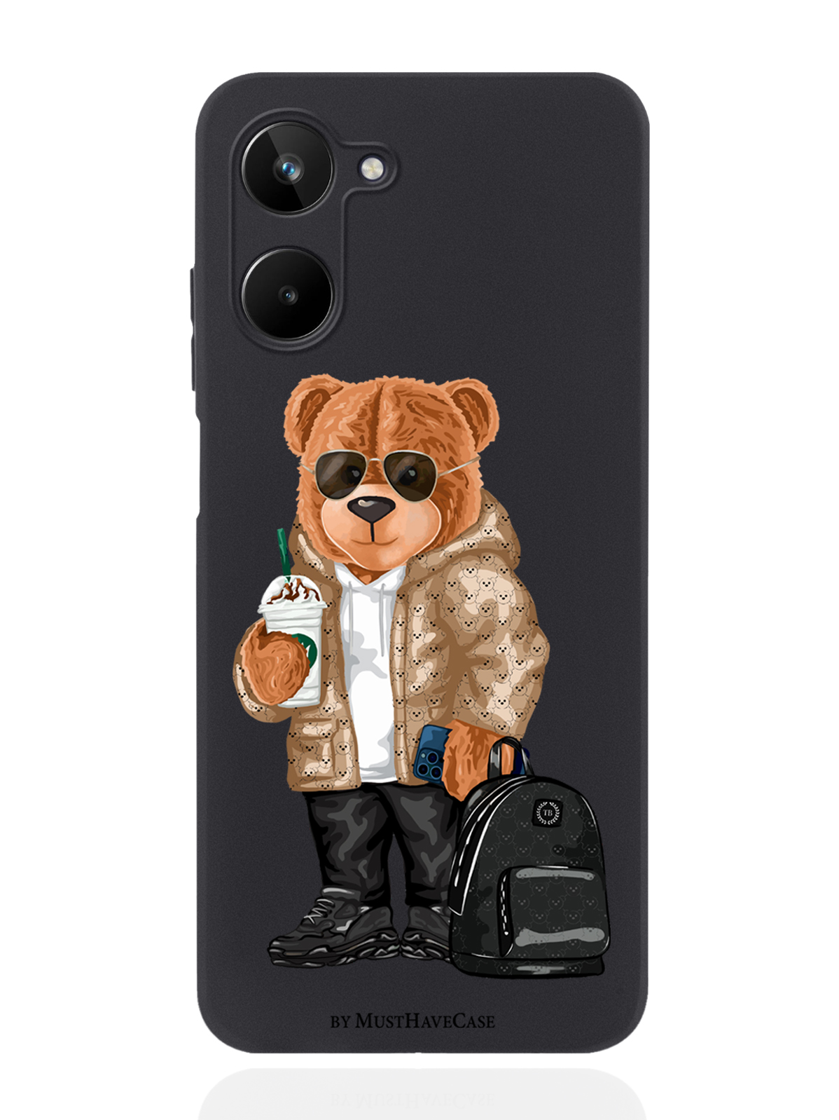 

Чехол MustHaveCase для realme 10 Tony Style в очках черный, Коричневый;черный;белый