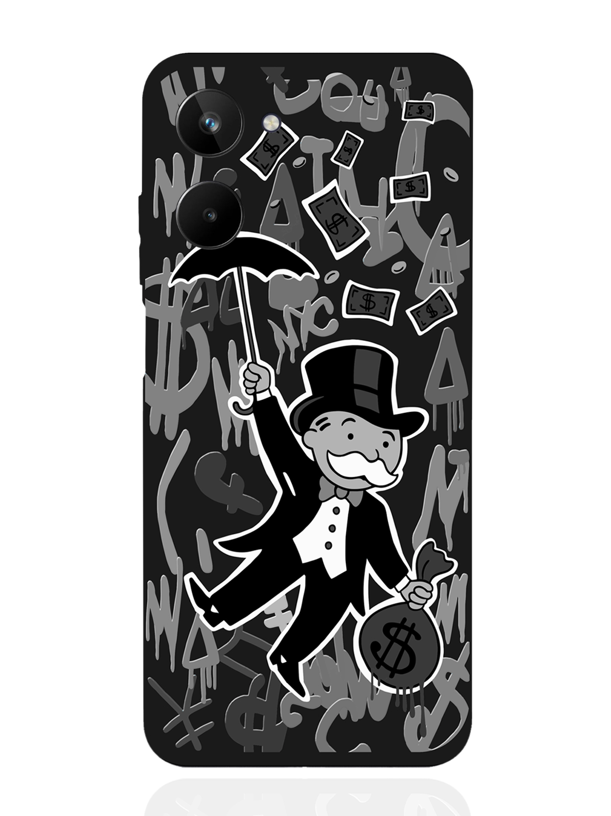 

Чехол MustHaveCase для realme 10 Monopoly Black Edition черный, Серый;черный