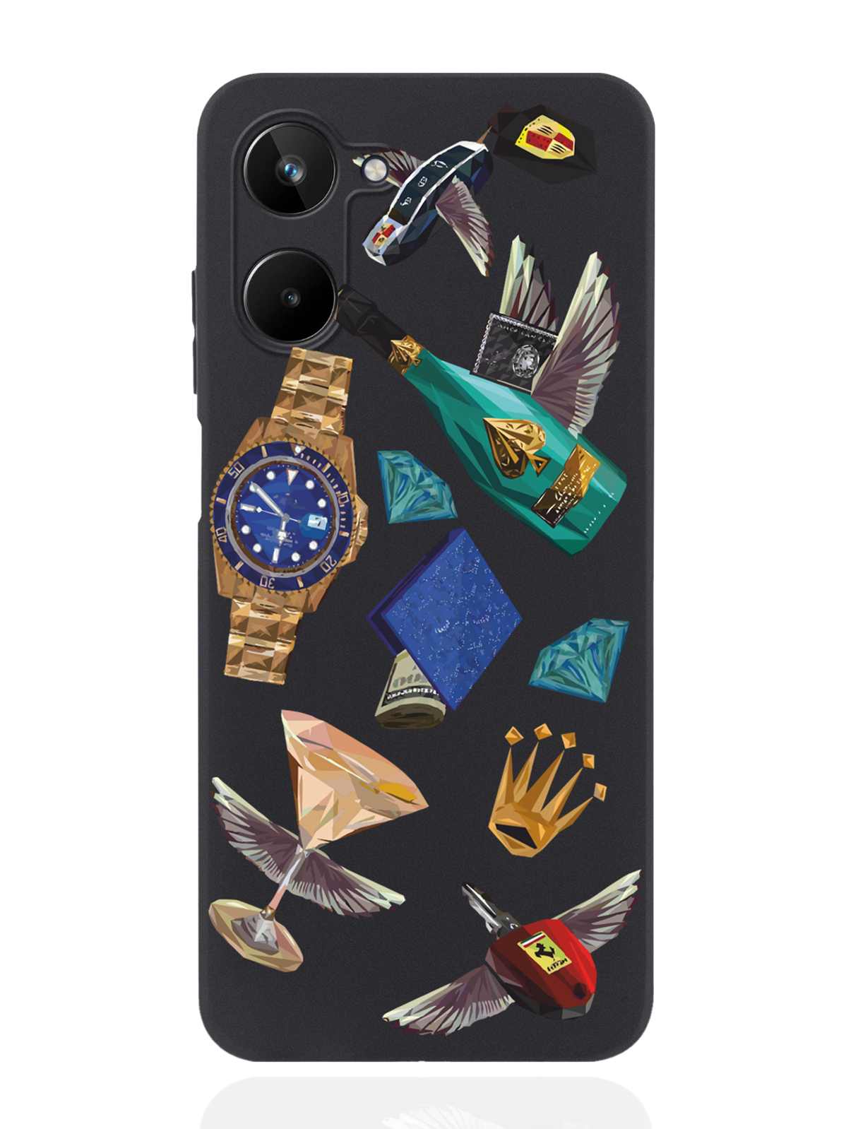 

Чехол MustHaveCase для realme 10 Luxury lifestyle черный, Разноцветный