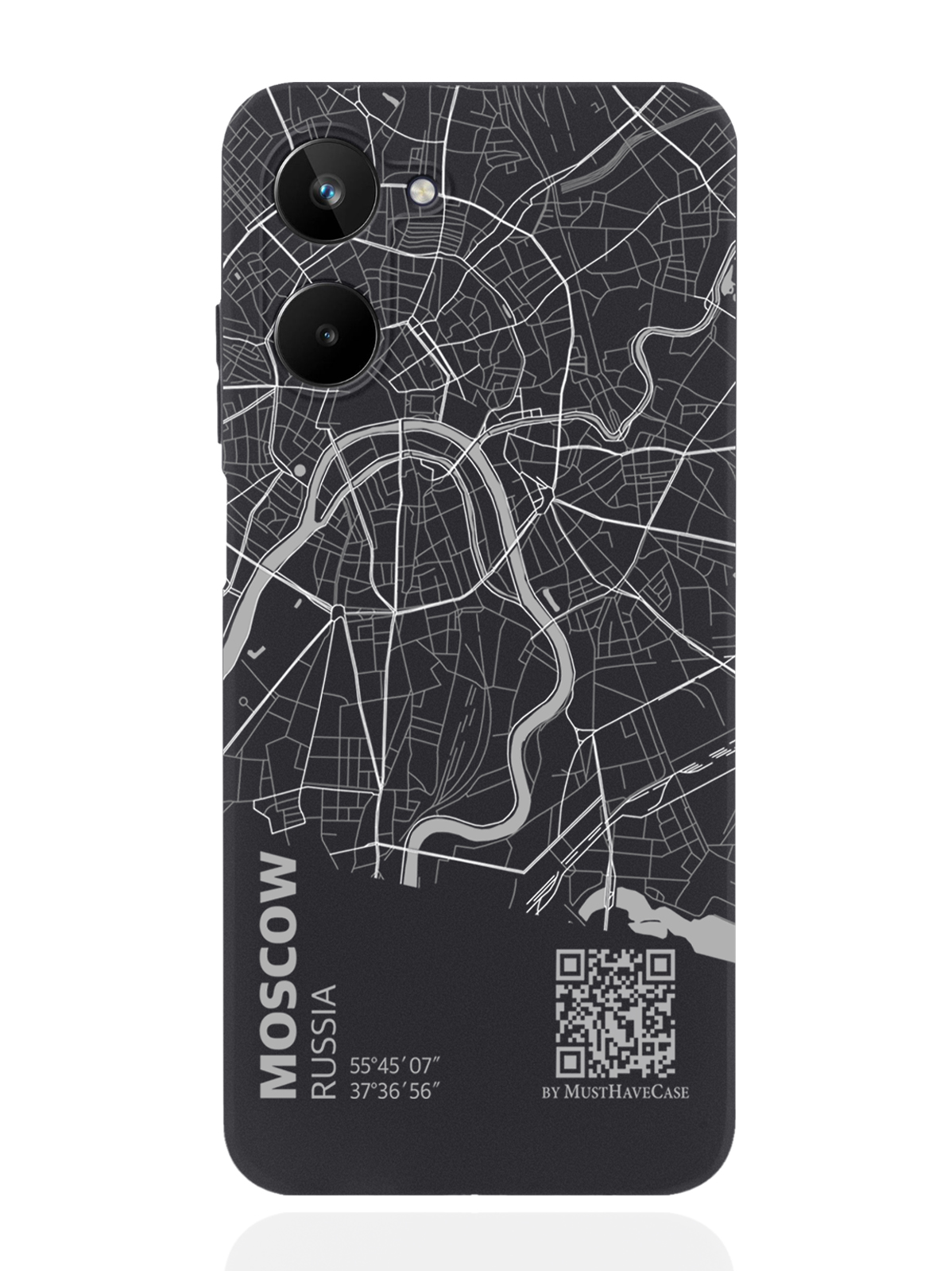 

Чехол MustHaveCase для realme 10 Карта Москвы черный, Серый;черный