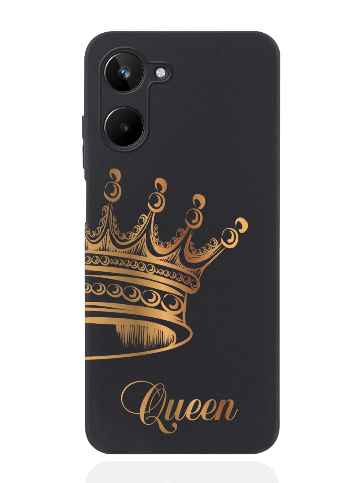 фото Чехол musthavecase для realme 10 парный чехол корона queen черный