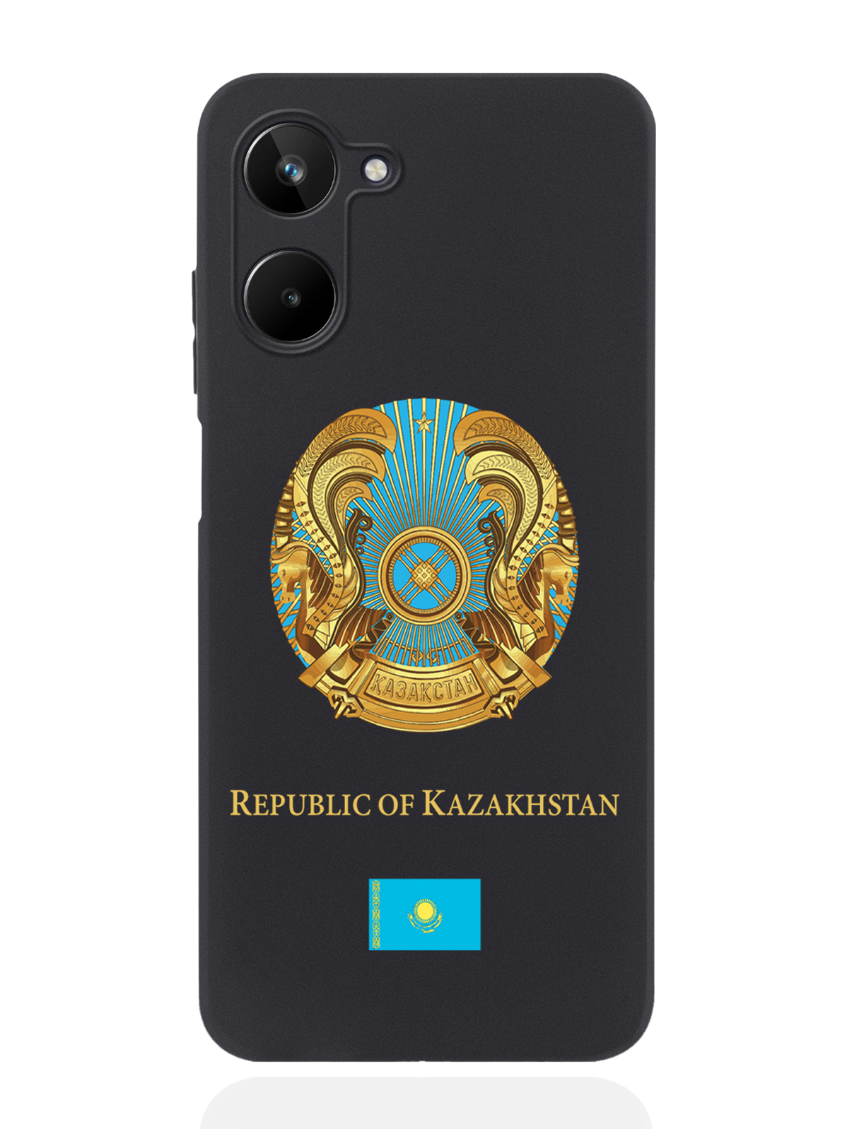 

Чехол SignumCase для realme 10 Герб Казахстана черный, Разноцветный