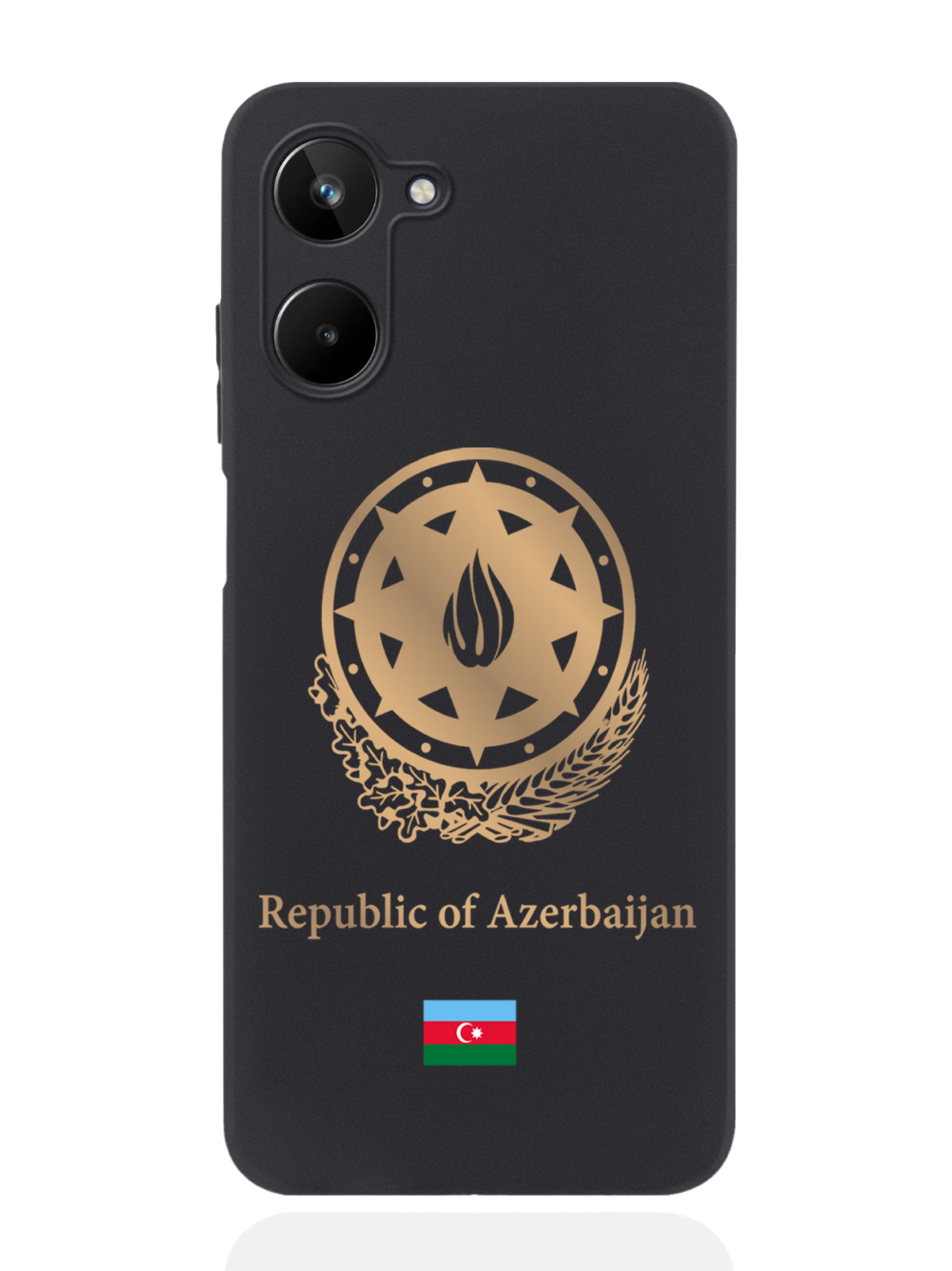 

Чехол SignumCase для realme 10 Золотой Герб Азербайджана черный, Золотистый;черный