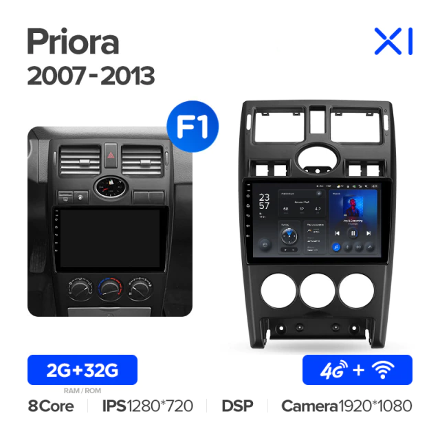 Штатная магнитола Teyes X1 Wi-Fi 4G Lada Priora I 1 2007 - 2013 Вариант A 3003000₽
