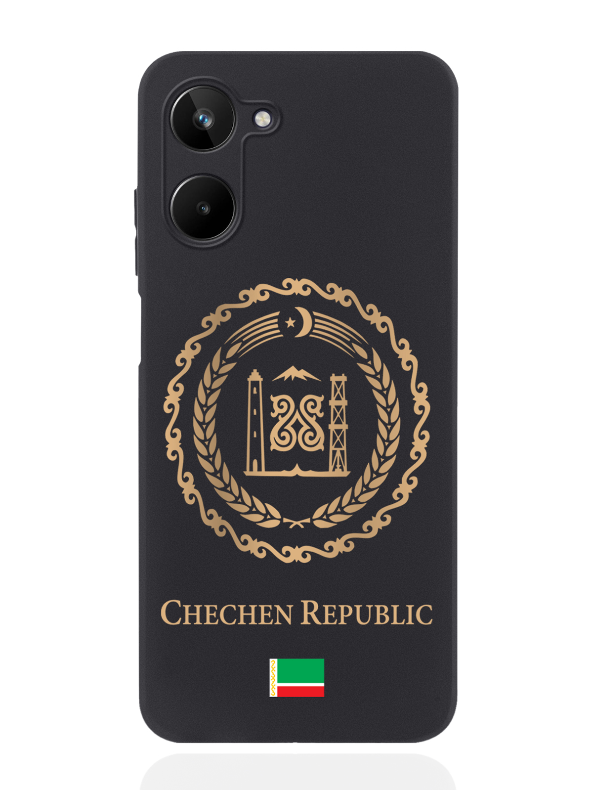 

Чехол SignumCase для realme 10 Золотой Герб Чечни черный, Золотистый;черный