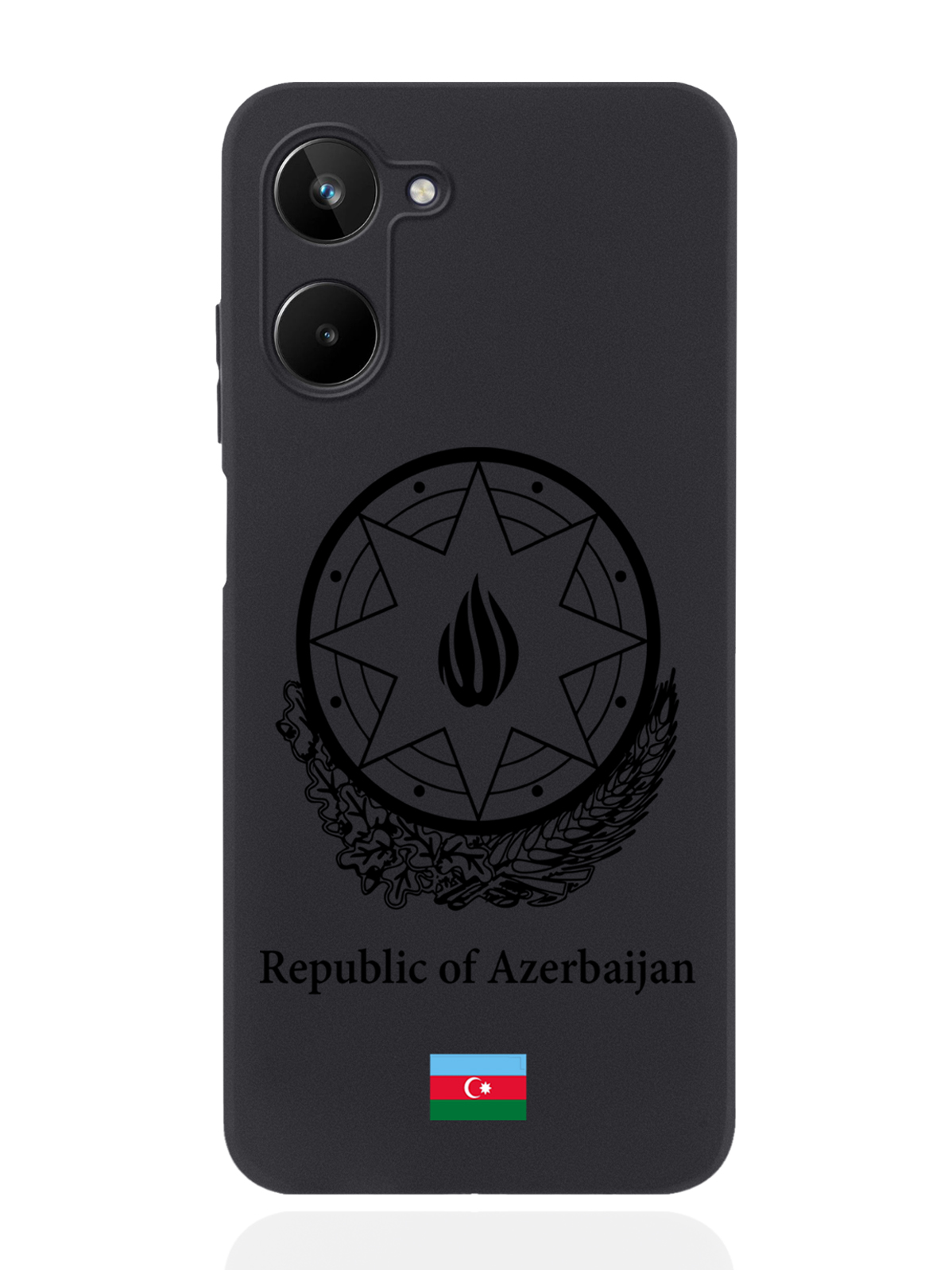 

Чехол SignumCase для realme 10 Черный лаковый Герб Азербайджана черный
