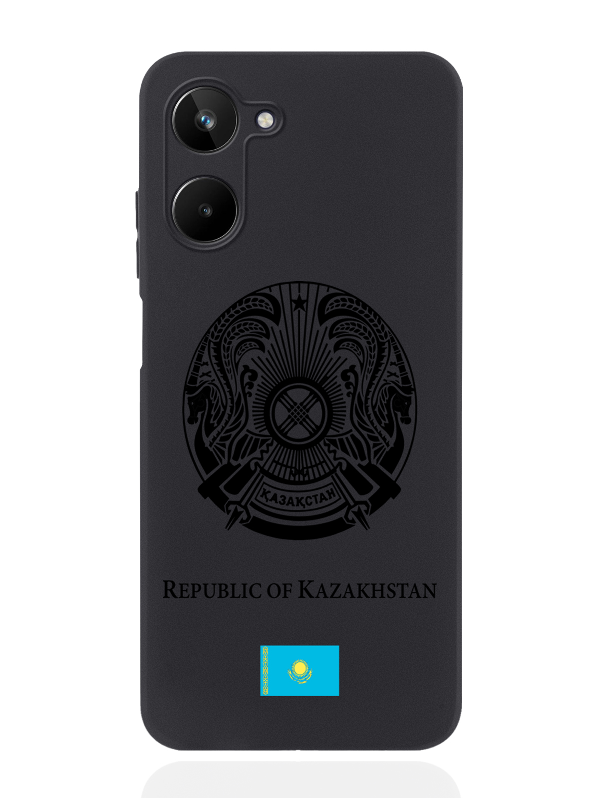 

Чехол SignumCase для realme 10 Черный лаковый Герб Казахстана черный