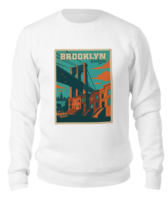 

Свитшот унисекс Printio Brooklyn белый L, Brooklyn