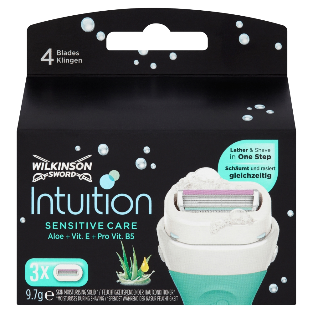 Wilkinson Sword Intuition Sensitive Care / Сменные лезвия упаковка из 3 шт сменные кассеты wilkinson sword quattro for women aloe для женской бритвы quattro 4 шт