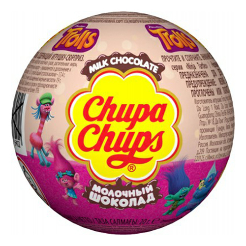 

Шар Chupa Chups из молочного шоколада с игрушкой 20 г в ассортименте