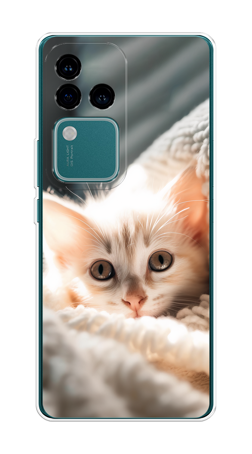 

Чехол на Vivo V30 Pro/S18 Pro "Белый шкодливый котенок", Серый;белый;бежевый;оранжевый, 2610050-1