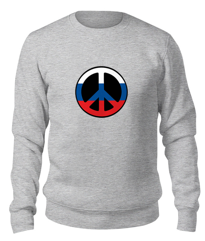

Свитшот унисекс Printio Russian pacifist серый L, Russian pacifist