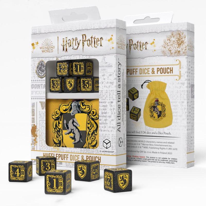 Набор кубиков с мешочком для игр Q-Workshop Harry Potter: Hufflepuff