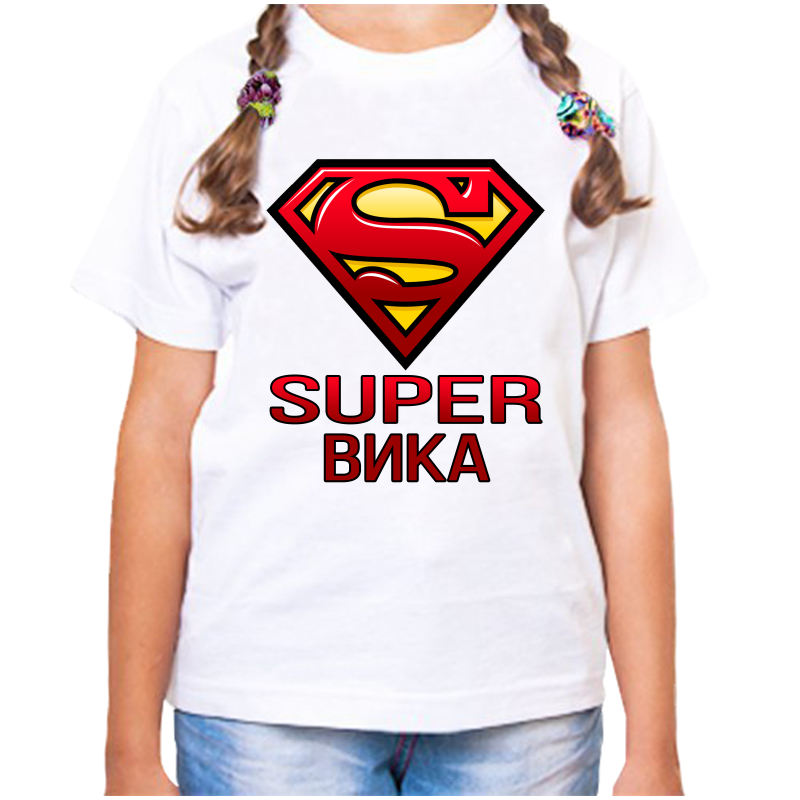 

Футболка девочке белая 36 р-р супер вика, Белый, fdd_super_vika