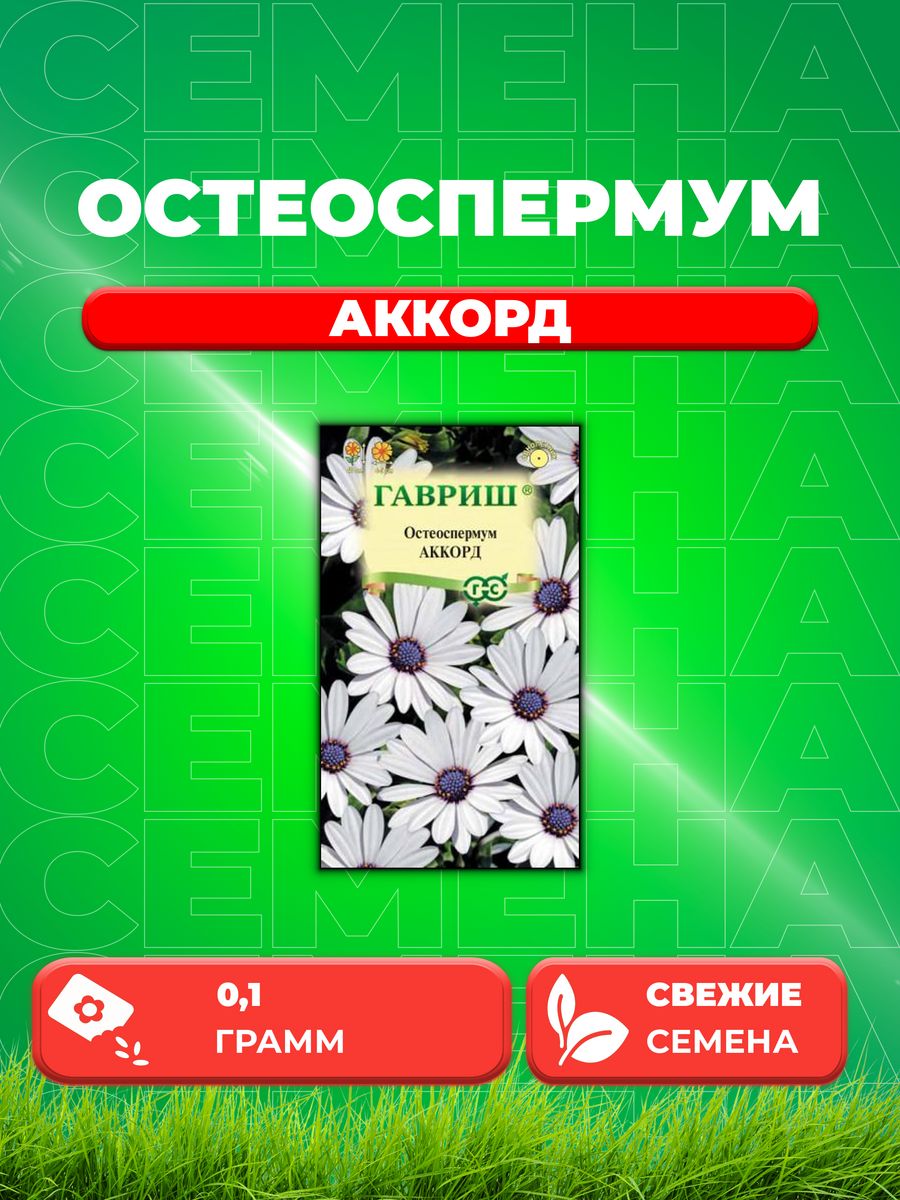 

Семена Остеоспермум Аккорд, 0,1г, Гавриш,