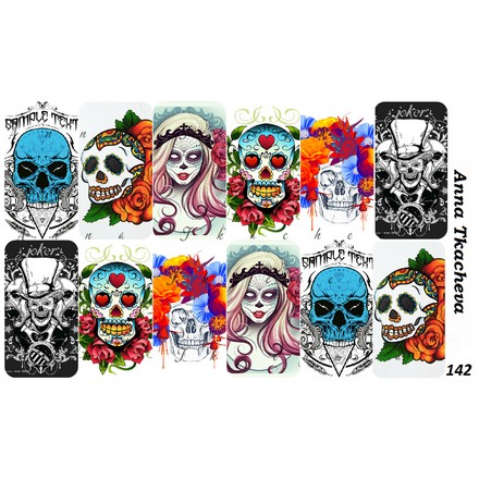 

Набор, Anna Tkacheva, Слайдер-дизайн №142 «Череп», 3 шт.