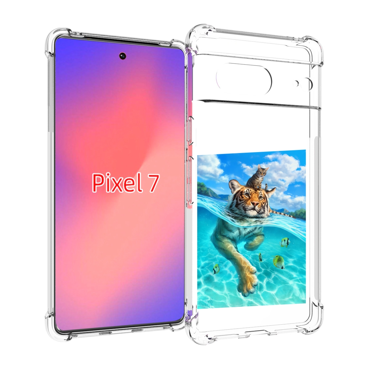 

Чехол Mypads Кот-На-Тигре Для Google Pixel 7, Прозрачный, Tocco