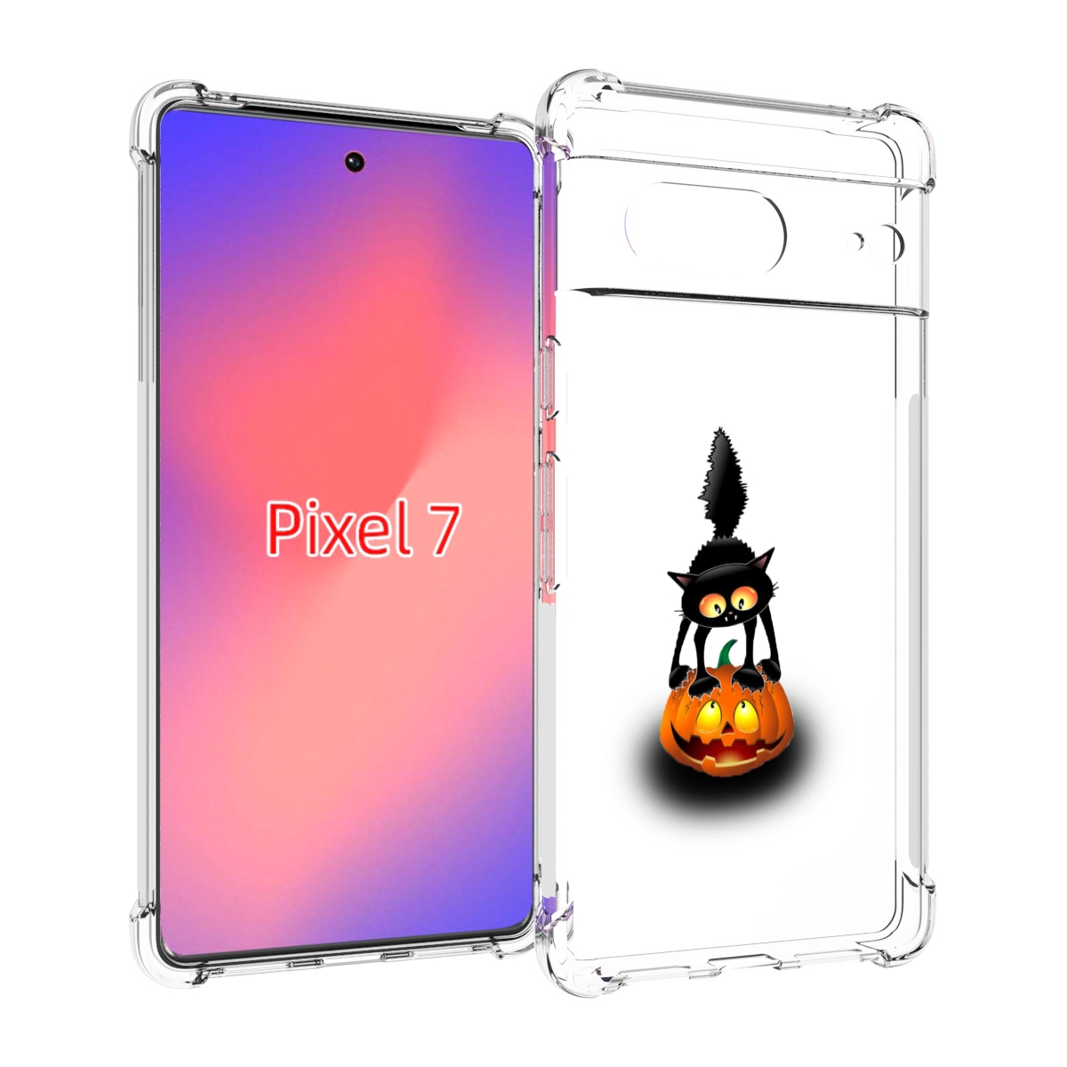 

Чехол Mypads Котик С Тыквой Для Google Pixel 7, Прозрачный, Tocco