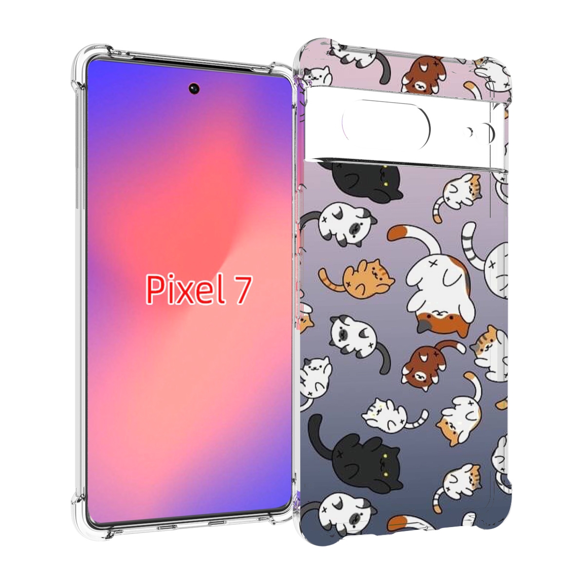 

Чехол Mypads Котики-Летают Для Google Pixel 7, Прозрачный, Tocco