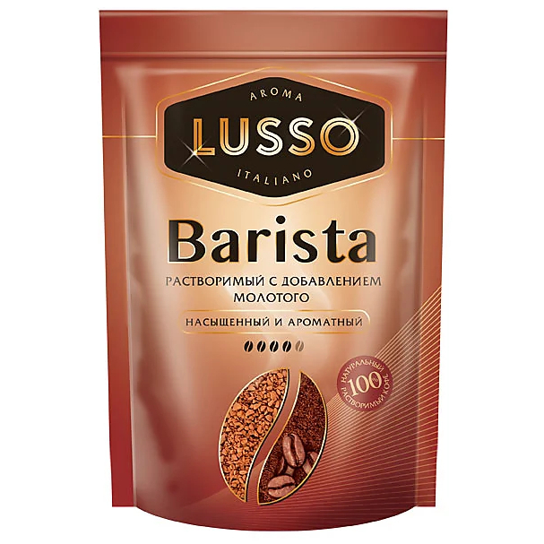 

Кофе растворимый Lusso Barista с добавлением молотого, 75 г