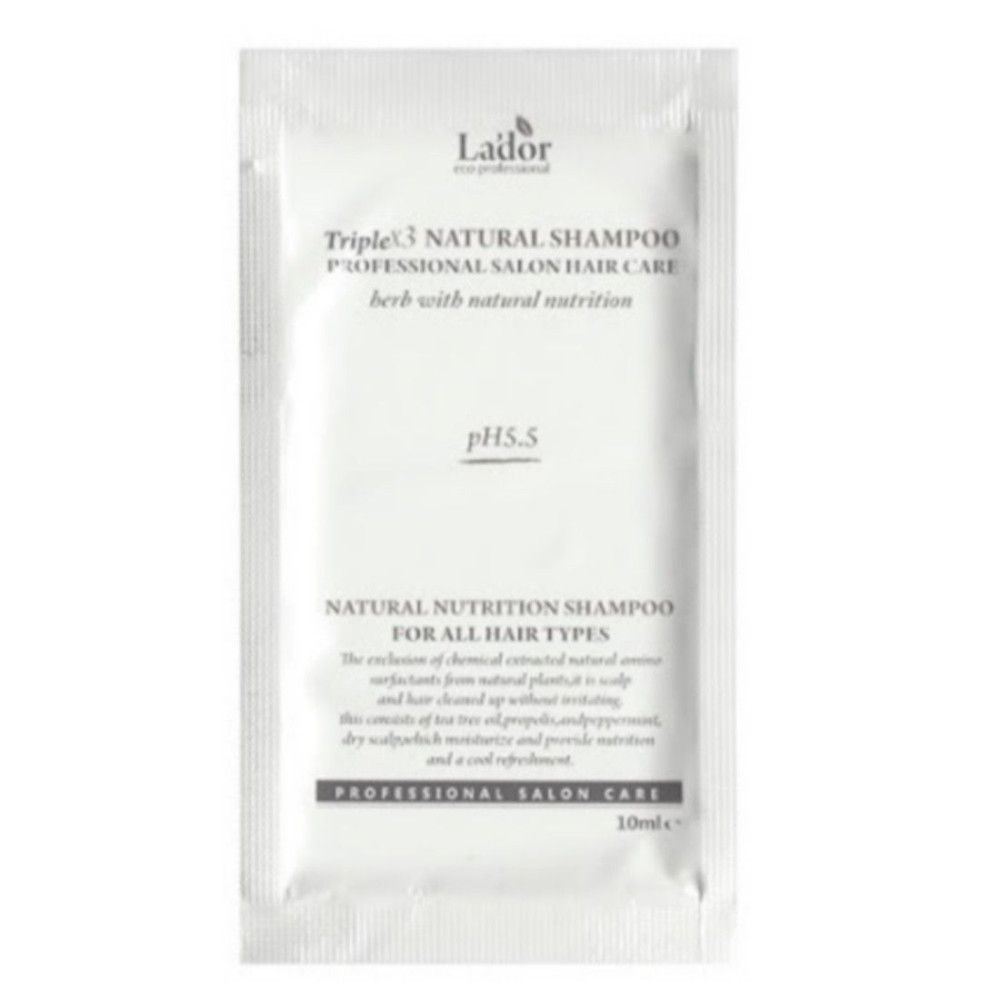 

Органический шампунь La'dor Triplex Natural Shampoo с эфирными маслами пробник 10 мл 5шт, kr-17086