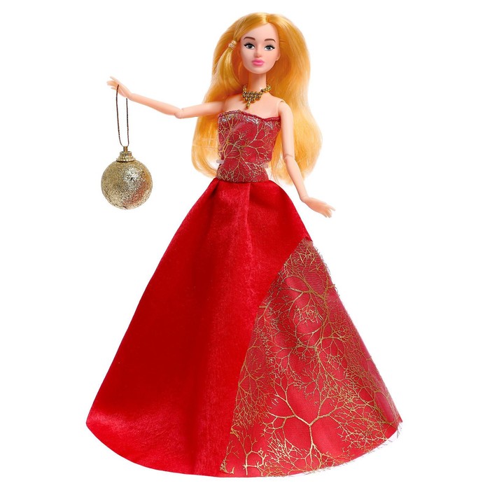 Кукла «Снежная принцесса» с аксессуаром, красное платье, в пакете