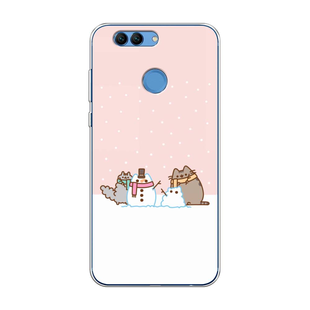 

Чехол на Huawei Nova 2 "Котики в снегу", Розовый;белый;серый, 62950-5