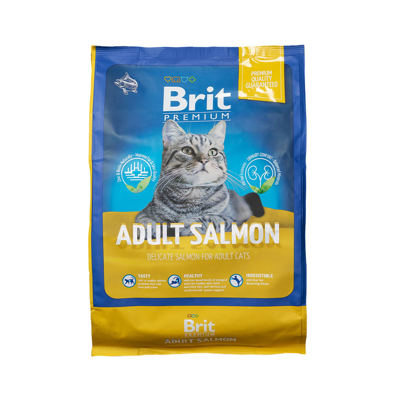 Сухой корм для кошек Brit Premium Cat Adult с лососем 400 г 481₽