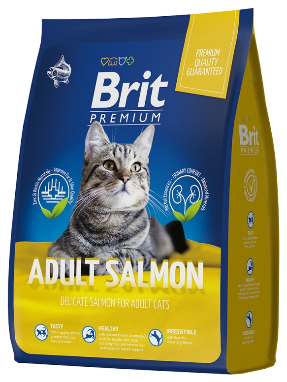 фото Сухой корм для кошек brit premium cat adult с лососем 400 г