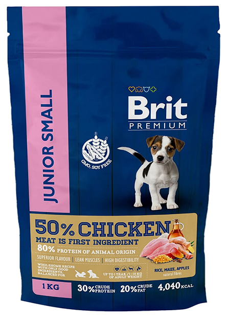 фото Сухой корм для собак мелких пород brit premium dog junior small с курицей 1 кг