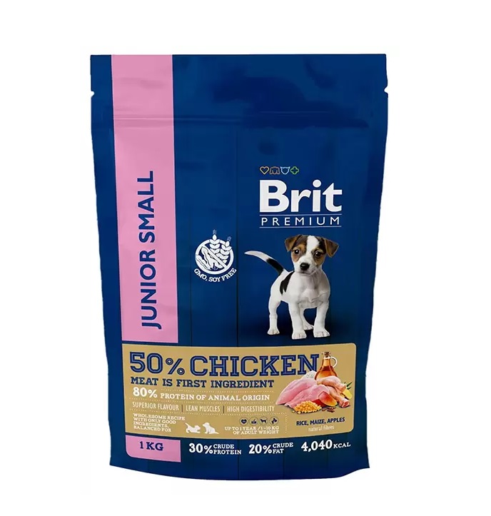 фото Сухой корм для собак мелких пород brit premium dog junior small с курицей 1 кг