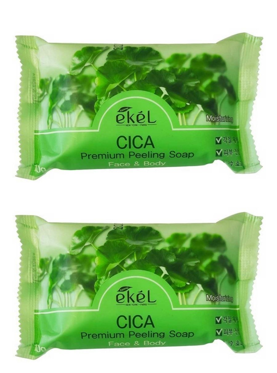 Мыло Ekel Peeling Soap Cica косметическое с экстрактом центеллы 150 г 2 шт