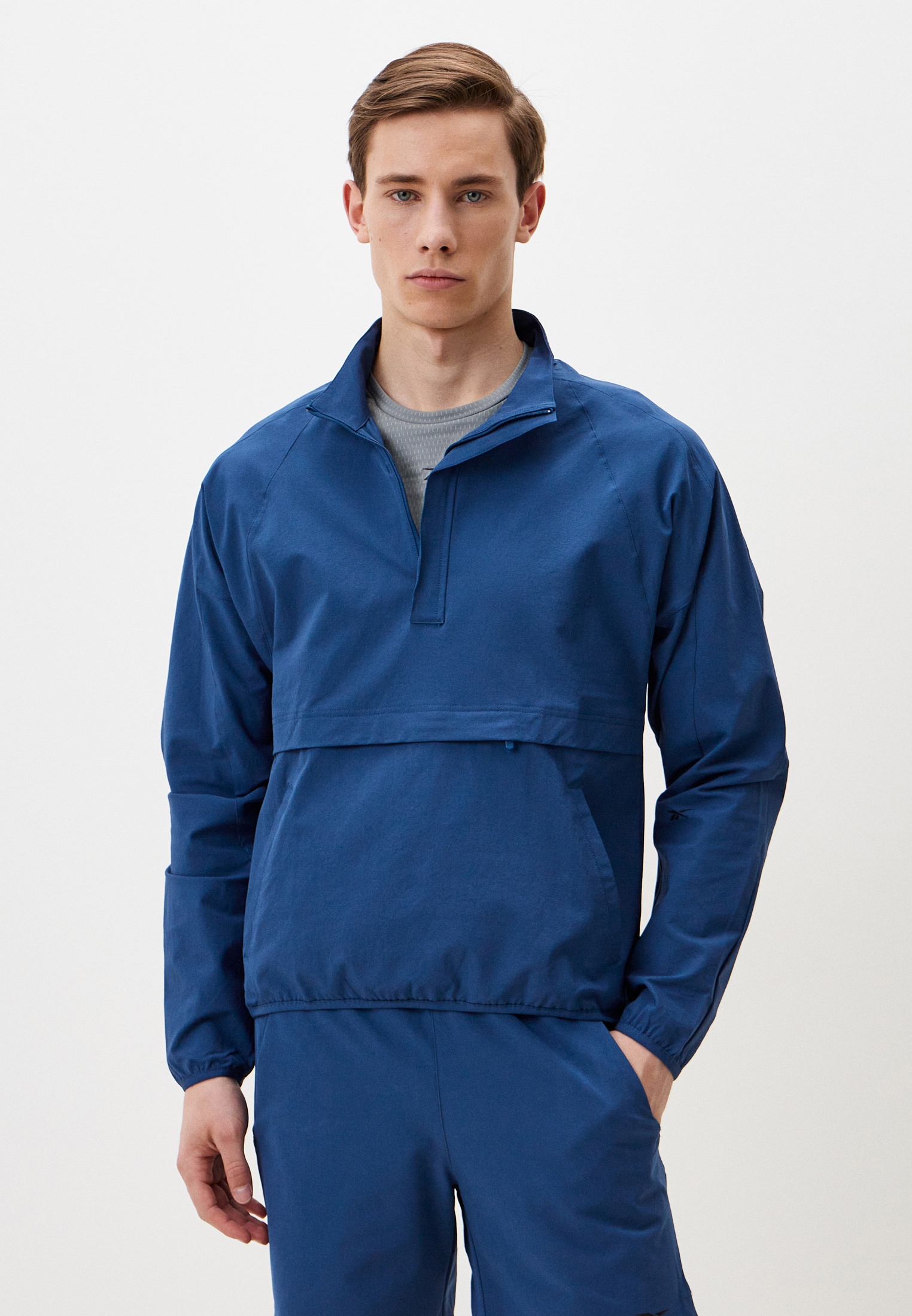 

Анорак мужской Reebok Active Collective Skystretch Woven Anorak синий XL, Active Collective Skystretch Woven Anorak