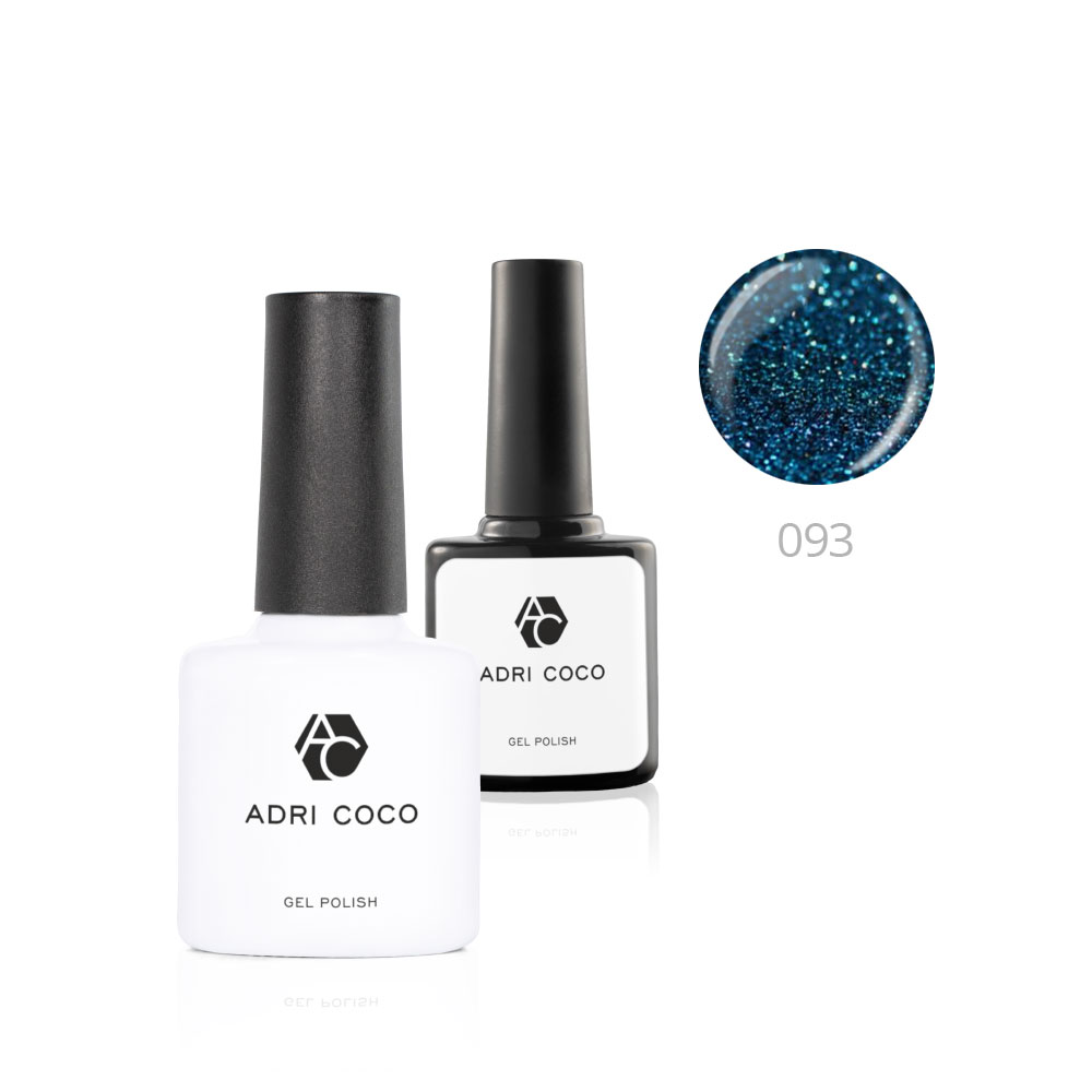 Цветной гель-лак для ногтей AdriCoco №093 мерцающий морской синий 8 мл 2 шт новогодний дождик синий мерцающий 9 х 150 см
