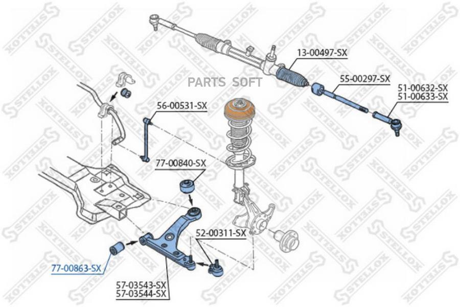 

77-00863-sx_сайлентблок рычага переднего ниж. fiat punto/linea/fiorino 05>