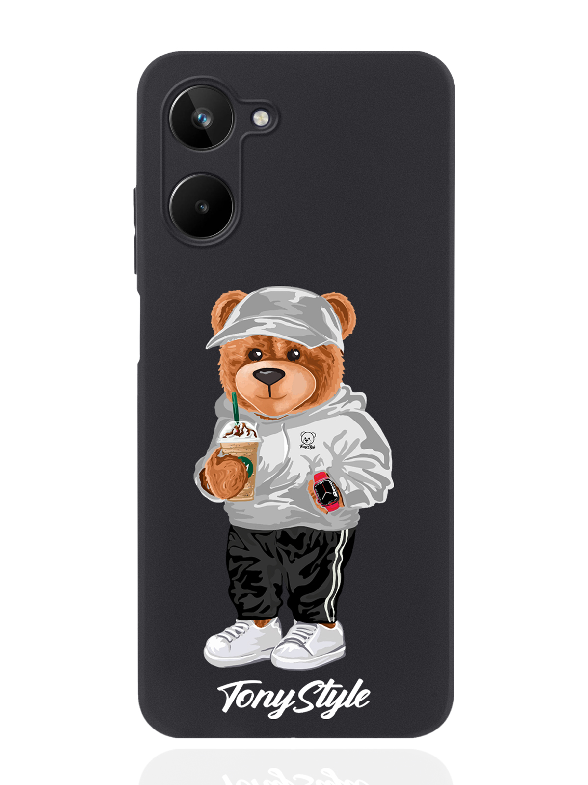 

Чехол Tony Style для realme 10 Tony Style с кофе черный, Серый;белый;черный
