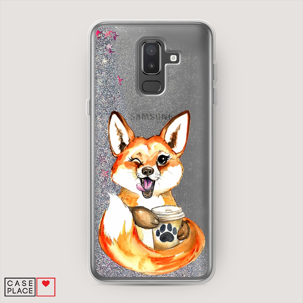 

Чехол Awog "Подмигивающая лиса с кофе" на Samsung Galaxy J8, 26591-1