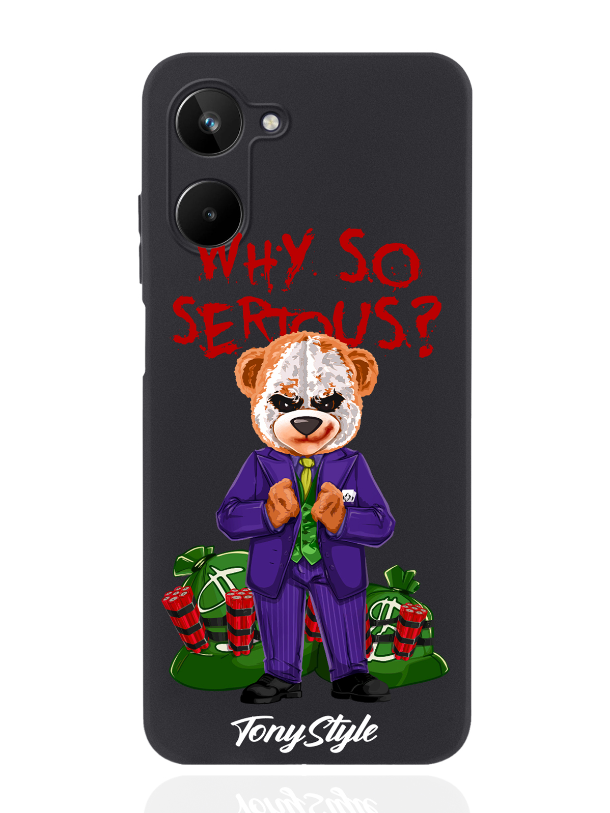 

Чехол Tony Style для realme 10 Tony Style Why so serious черный, Разноцветный