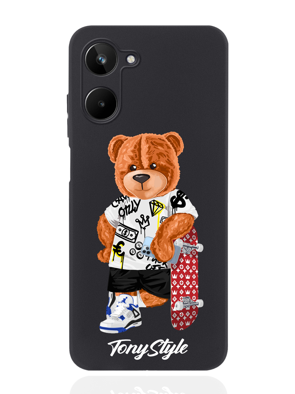 

Чехол Tony Style для realme 10 Tony Style со скейтом черный, Коричневый;черный;красный