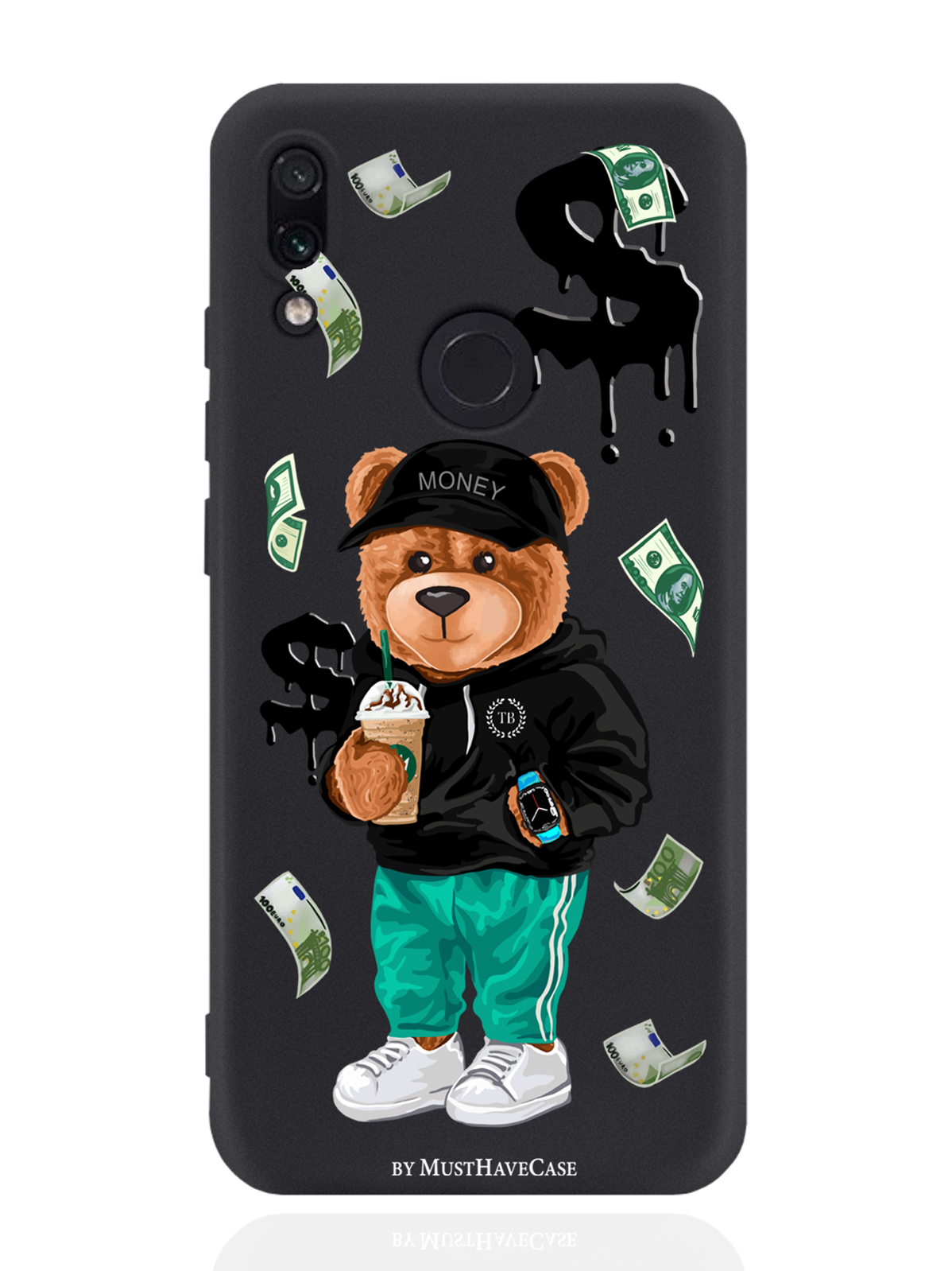 фото Чехол musthavecase для xiaomi redmi note 7 tony bear/ мишка тони черный