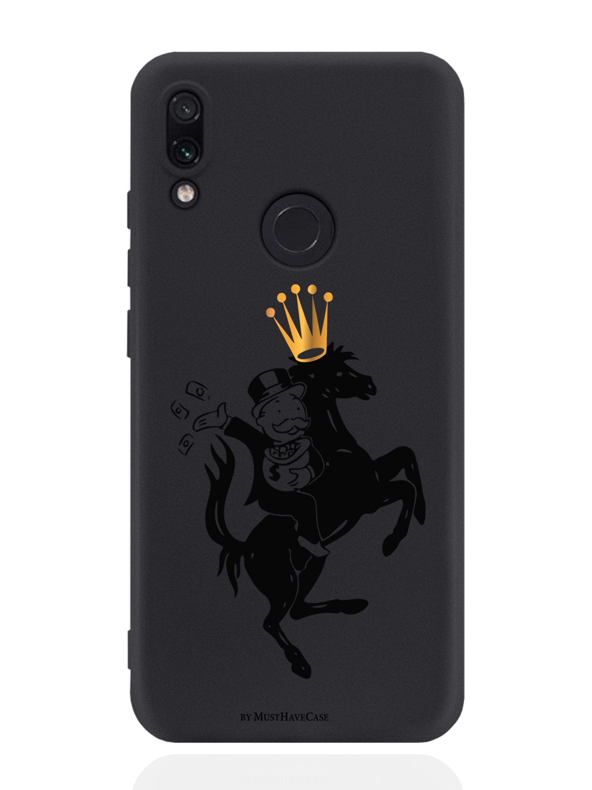 

Чехол MustHaveCase для Xiaomi Redmi Note 7 Monopoly на коне черный, Черный;золотистый