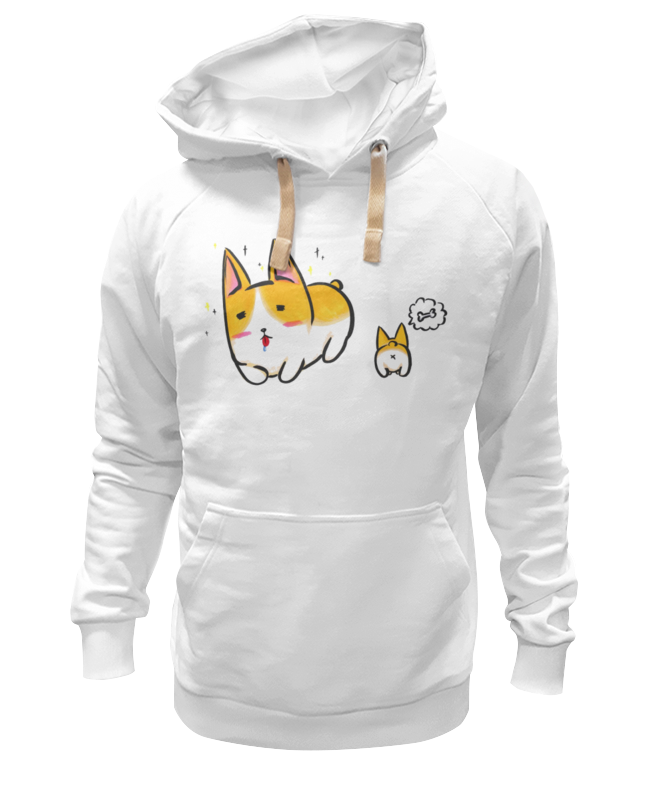

Худи унисекс Printio Корги собака белое 3XL, Белый, Корги собака
