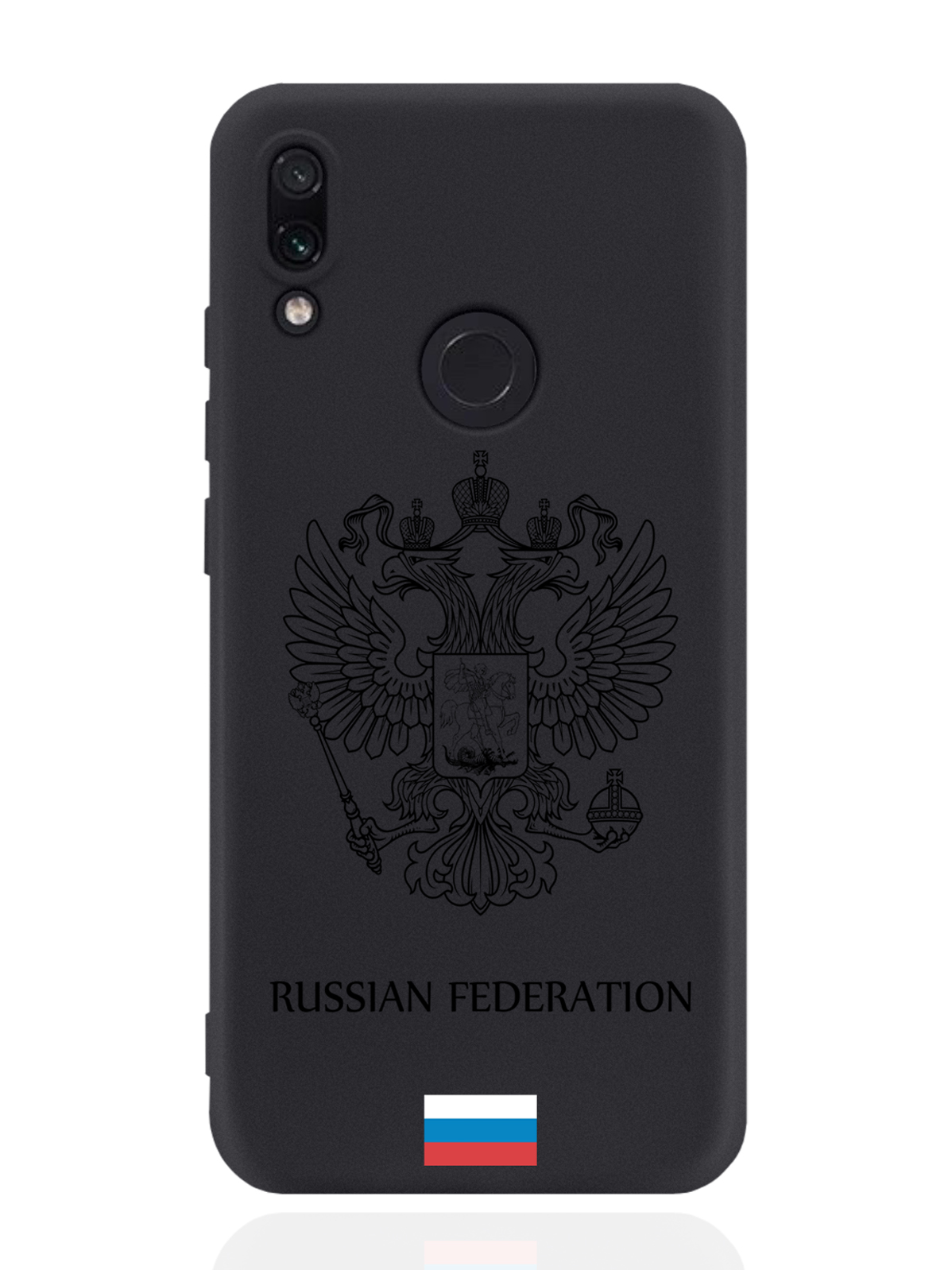 фото Чехол musthavecase для xiaomi redmi note 7 черный лаковый герб россия черный