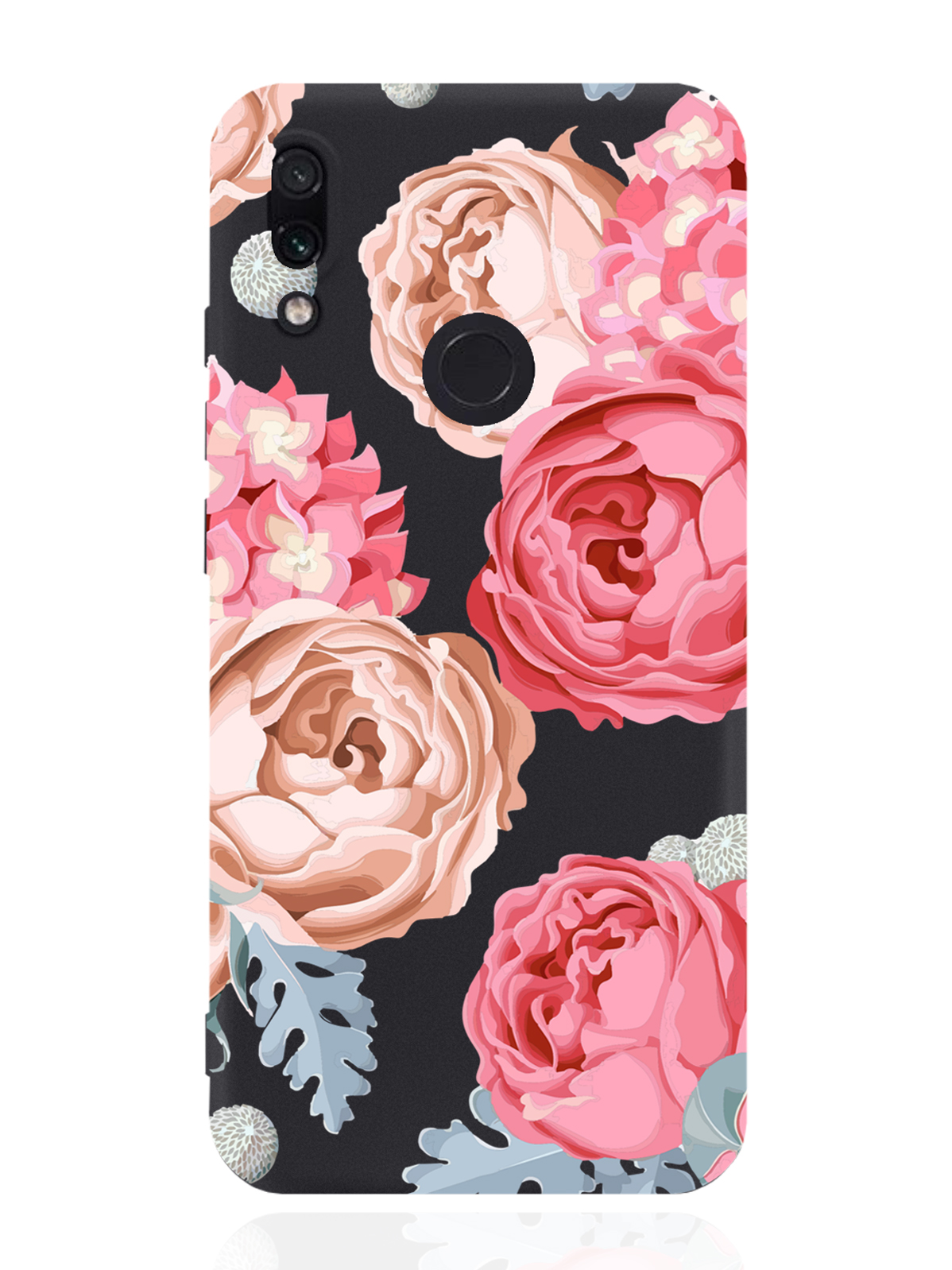 

Чехол MustHaveCase для Xiaomi Redmi Note 7 Пионы черный, Розовый