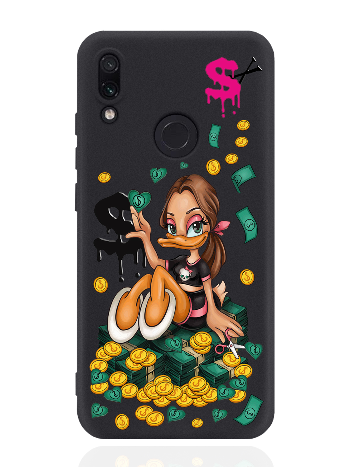 

Чехол MustHaveCase для Xiaomi Redmi Note 7 Уточка Девочка черный, Черный;желтый;зеленый