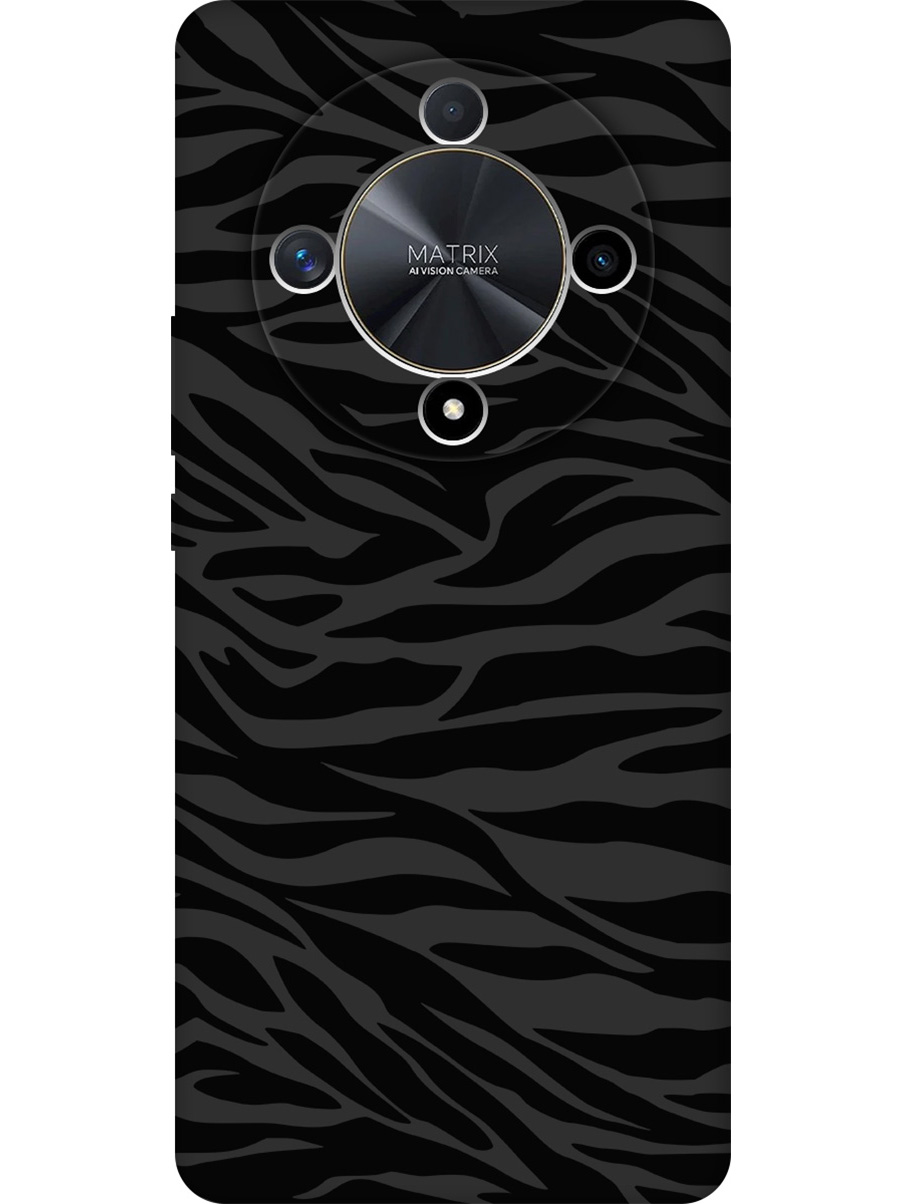 

Силиконовый чехол на Honor X9b / X50 с принтом "Зебра" матовый черный, 781974312