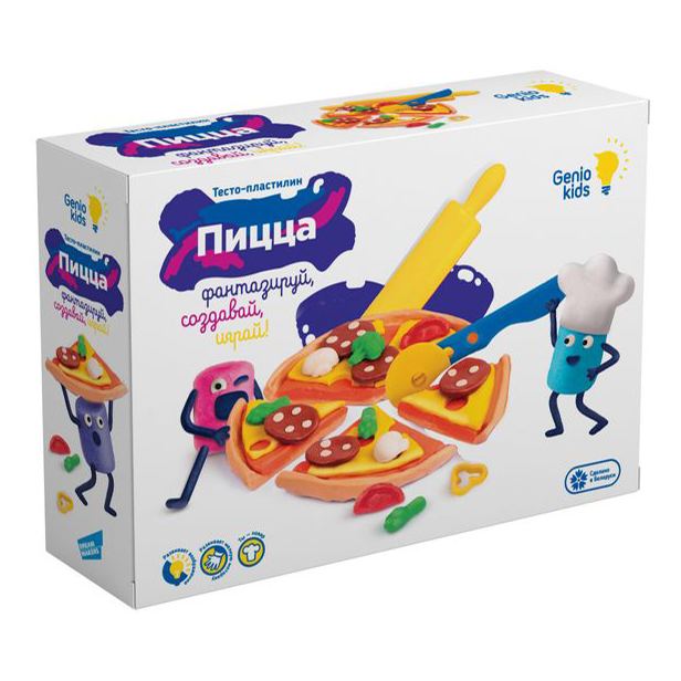 

Набор для лепки Genio Kids Пицца 160 г 6 цветов, Разноцветный