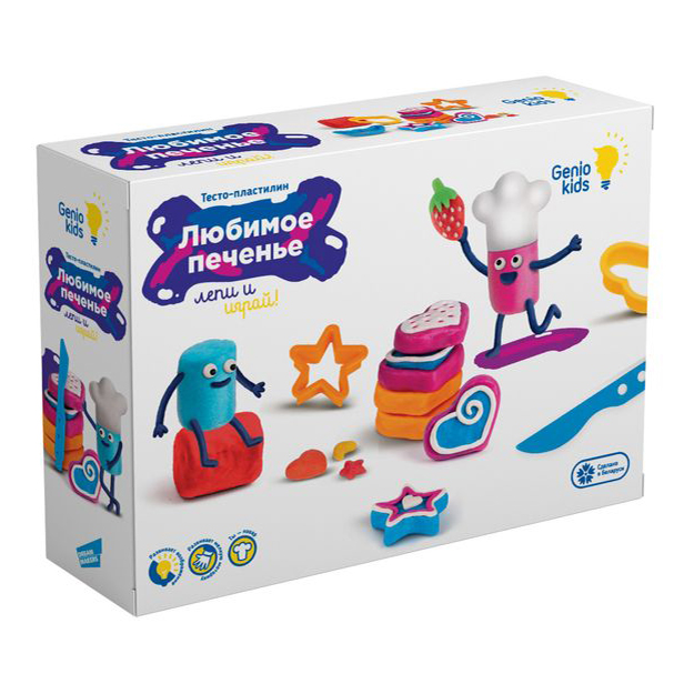 

Набор для лепки Genio Kids Любимое печенье 160 г 6 цветов, Разноцветный