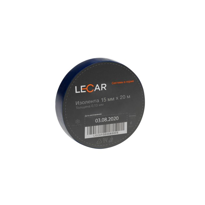 Изолента Пвх Синяя 15 Мм Х 20 М Lecar LECAR арт. LECAR000083006