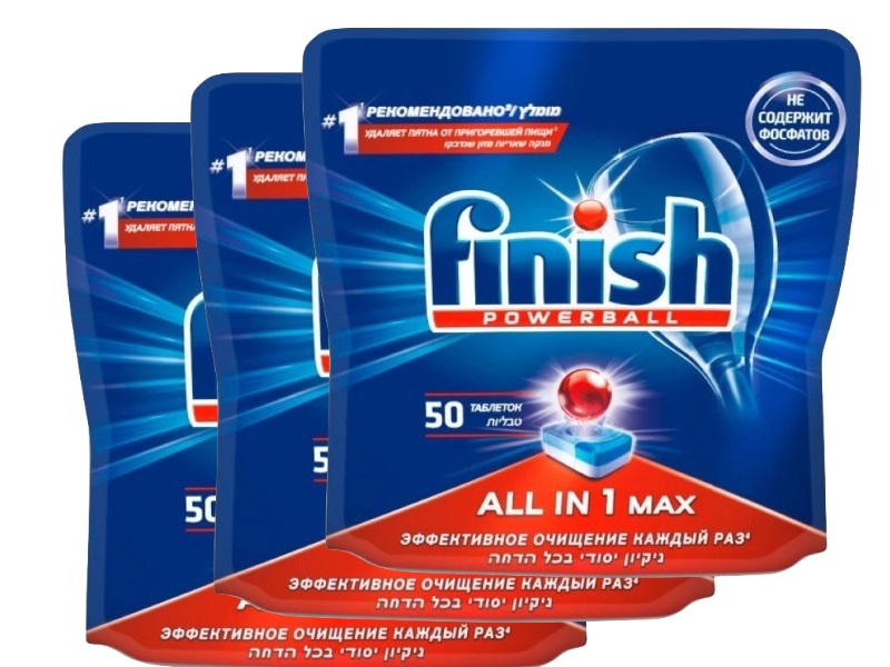 фото Таблетки для посудомоечной машины, finish all in one 50шт х 3 упаковки